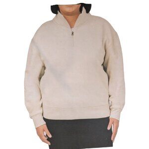 NEW Tuff Athletics 1/4 Zip Fleece Pullover | Beige